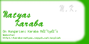 matyas karaba business card